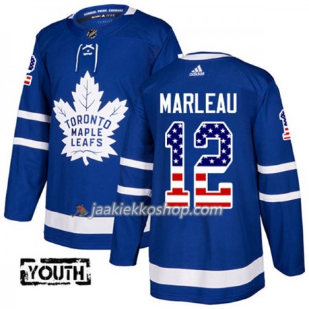 Lapsille NHL Toronto Maple Leafs Pelipaita Patrick Marleau 12 Adidas 2017-2018 Sininen USA Flag Fashion Authentic